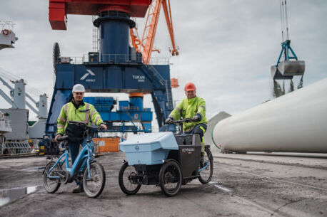 Ausgezeichnet mobil: "Frischluftdienstwagen - Mit dem Lastenfahrrad zur Kaikante bei Brunsbüttel Ports“