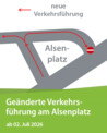 Bushaltestelle am Alsenplatz wird barrierefrei umgebaut – Verkehrsführung ändert sich