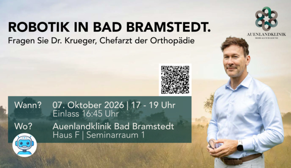 Robotik in Bad Bramstedt. Fragerunde mit Dr. Krueger am 07. Oktober in der Auenlandklinik.