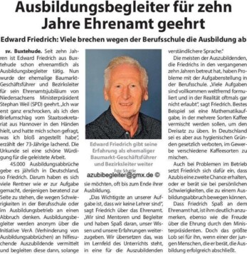 Würdigung und Auszeichnung durch Ministerpräsident